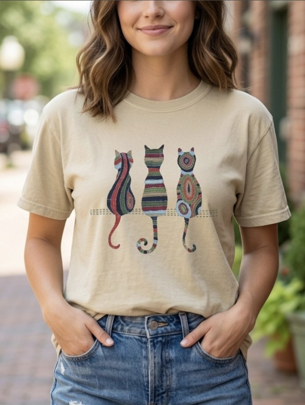 Three Sitting Cats T-Shirt